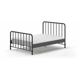 Vipack Crni metalni krevet s podnicom 140x200 cm BRONXX –