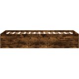 vidaXL Posteljni okvir dimljeni hrast 100x200 cm inženirski les | Shoptok.si