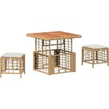  Vrtni set za objed s jastukom 3 pcs Prirodna i Bijela | shoptok.hr