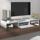 vidaXL Stalak za monitor bijeli 60 x 24 x 10,5 cm od masivne borovine Cijene