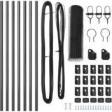 vidaXL Šesterokotna ograja Siva 0.5x10 m Jeklo, Ograjne palice 7 kosov Siva Ø32 mm 100 cm Galvanizirano jeklo | Shoptok.si