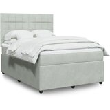 vidaXL Box spring postelja z vzmetnico svetlo siva 140x200 cm žamet Cene