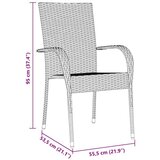 vidaXL komplet za jedilnico v vrtu 3 pcs siva poly ratan | Shoptok.si