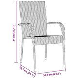 vidaXL Vrtni set za objed 3 pcs Siva Poli ratan | shoptok.hr