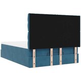 vidaXL Otomanska postelja z vzmetnicami & LEDs temno modra 140x190cm | Shoptok.si