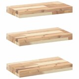 vidaXL Plutajuće police 3 kom 40x20x4 cm Neobrađeno puno drvo akacije - Prirodna 40 x 20 x 4 cm 3 1 Cijene