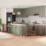 vidaXL Ograda za pse z vrati zložljiva 9 panelov rjava 450 cm les | Shoptok.si