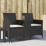  The Living Store Vrtni kavč dvosed z mizo in blazinami črn poli ratan - Vrtni Kavč, (21479782) | Shoptok.si