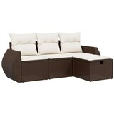 vidaXL 4-dijelni set vrtnih sofa od poliratana s jastucima smeđi | shoptok.hr