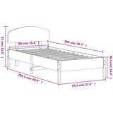  Okvir kreveta s uzglavljem 90 x 200 cm od masivne borovine | shoptok.hr