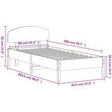  Posteljni okvir z vzglavjem 90x200 cm trdna borovina | Shoptok.si