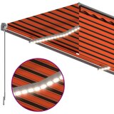  Tenda na ručno uvlačenje s roletom LED 3x2 5 m narančasto-smeđa | shoptok.hr