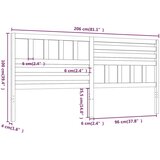  Uzglavlje za krevet crno 206 x 4 x 100 cm od masivne borovine | shoptok.hr
