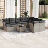 vidaXL 11-dijelni set vrtnih sofa poliratan s jastucima svijetlosivi | shoptok.hr