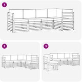  Sekcijska garnitura 5 pcs Prirodna i bež Čvrsto drvo akacije | shoptok.hr