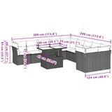  11-dijelni vrtni set s jastucima, sivi poliratan | shoptok.hr