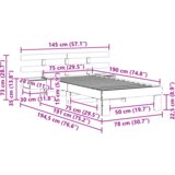vidaXL Konstrukcija postelje Bela 75 x 190 cm Masivno borovo les | Shoptok.si