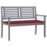 The Living Store Vrtna klop za 2 osebi z blazino 120 cm siv evkaliptusov les - Klop, (21463760) Cene