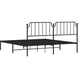 Metalni okvir za krevet s uzglavljem crni 183x213 cm | shoptok.hr
