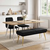  Klupa s dvostrukim slojem Crna 120 x 45 x 46 cm Baršun | Eponuda.com