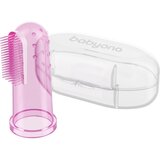 BabyOno Take Care First Toothbrush otroška zobna ščetka za na prst z etuijem Pink 1 kos Cene