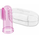 BabyOno Take Care First Toothbrush otroška zobna ščetka za na prst z etuijem Pink 1 kos