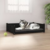 vidaXL Pasja postelja črna 105,5x75,5x28 cm trdna borovina | Shoptok.si