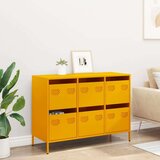 vidaXL Komoda boja senfa 101,5x39x73,5 cm hladno valjani čelik | shoptok.hr