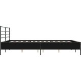  Okvir za krevet crni 200 x 200 cm konstruirano drvo i metal | shoptok.hr