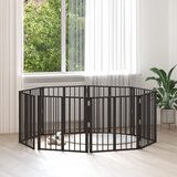  Vrata za pse 8 pcs Crna 60 x 60 cm Cinkani čelik Cijene