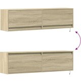 vidaXL Zidni TV ormarić s LED svjetlima boja hrasta sonome 140x31x38cm | shoptok.hr