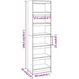 Ormarić za knjige / pregrada sivi 60x30x199,5 cm od borovine | shoptok.hr