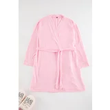 Trendyol Curve Pink Milan Soft Touch Belted Knitted Dressing Gown