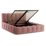 Micadoni Ružičasti tapecirani bračni krevet s prostorom za odlaganje s podnicom 180x200 cm Lupine – | shoptok.hr