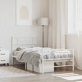  Metalni okvir kreveta uzglavlje i podnožje bijeli 75x190 cm | shoptok.hr