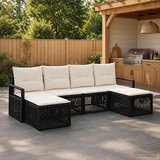  Sjedeća garnitura za vrt 6 kom. Crna poliratan 61 x 62 x 70 cm | Shoptok.si