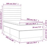  Krevet s oprugama i madracem svjetlosivi 100x200 cm od tkanine | shoptok.hr