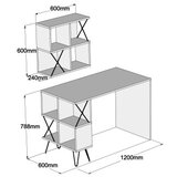 Hanah home Extra 2 - Walnut WalnutBlack Study Desk | Eponuda.com