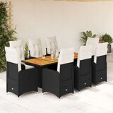 vidaXL 9-dijelni vrtni bistro set od poliratana s jastucima crni | shoptok.hr