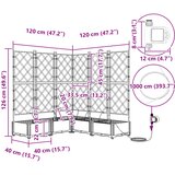  Vrtna saksija 5 pcs Sivi 120 x 120 x 126 cm Plastika | shoptok.hr
