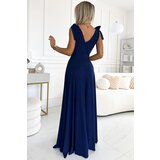 Numoco Long dress with neckline and tie on the shoulders | shoptok.hr