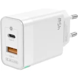 C107 hišni polnilec GaN QC / PD 45W vhod USB A in Type C - Original (EU Blister) - bel