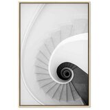  Slika - White Stairs (1 Part) Vertical 40x60 U prirodnom drvenom okviru | shoptok.hr