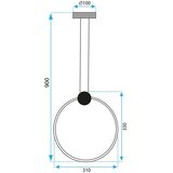 Toolight Stropni luster LED APP1392-CP BLACK 30cm | shoptok.hr