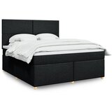 vidaXL Box spring postelja z vzmetnico črna 180x200 cm blago | Shoptok.si