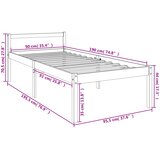  Krevet za starije osobe bijeli 90x190 cm mali masivna borovina | shoptok.hr
