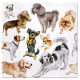  Serviete za dekupažo - Dogs Happiness - 1 kos RABLJENO Cene