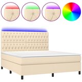  box spring s madracem LED krem 160x200 cm od tkanine | shoptok.hr
