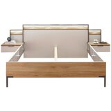 XORA POSTELJNA GARNITURA 180 cm x 200 cm , les, leseni material barve grafita, barve hrasta, svetlo siva | Shoptok.si