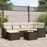  7-dijelni set vrtnih sofa od poliratana s jastucima smeđi | shoptok.hr
